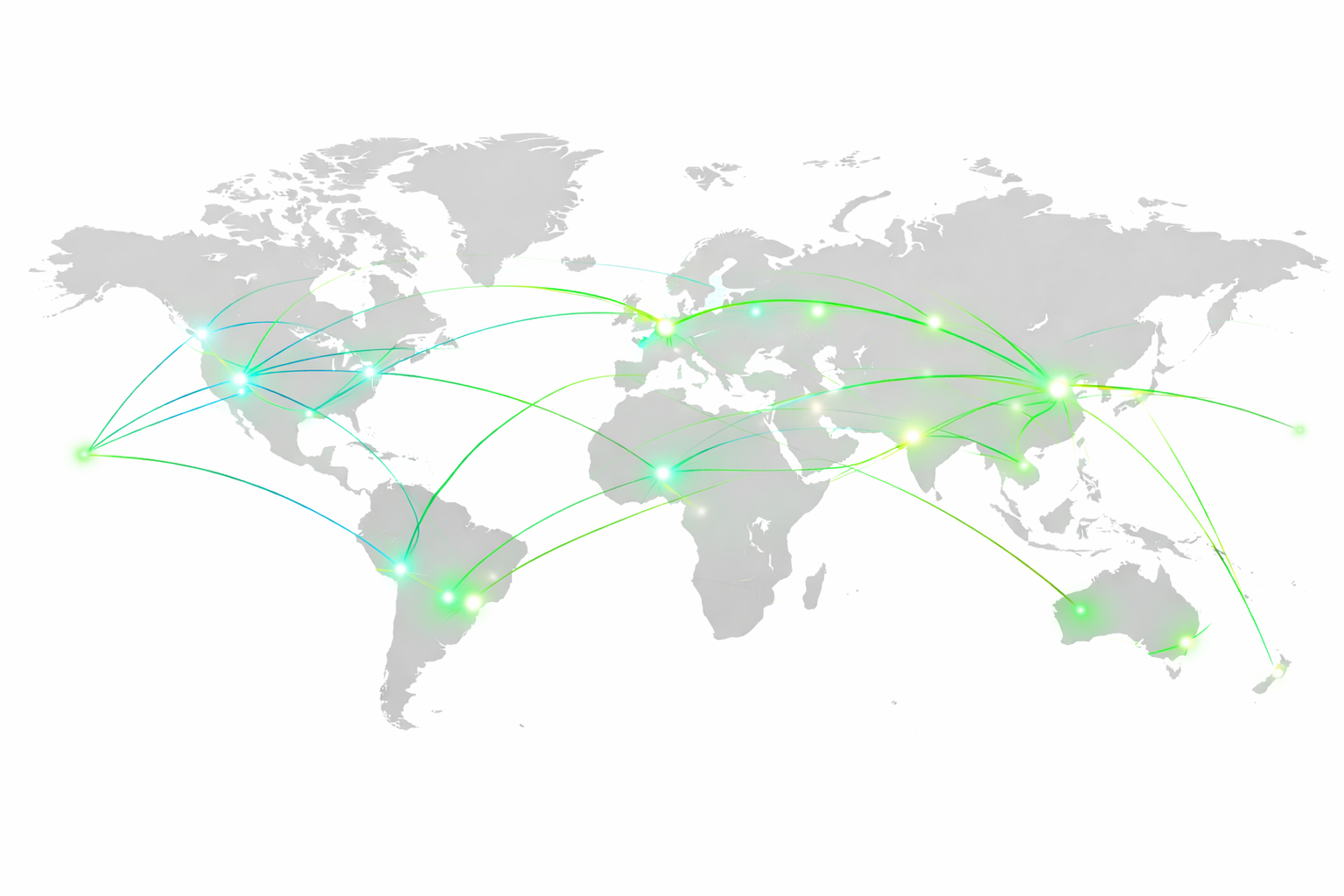 Global coverage map showing worldwide payment connections